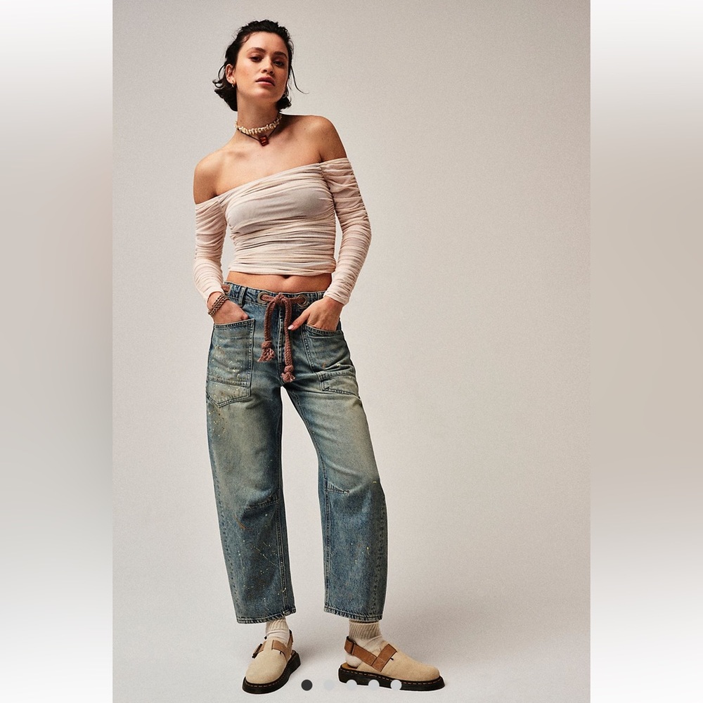 Free People Moxie Pull-On Barrel Jeans